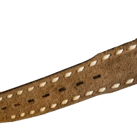 National Finals Rodeo Belt Brown Leather Justin Brand Size 32 NFR Vintage Wester - Picture 11 of 16